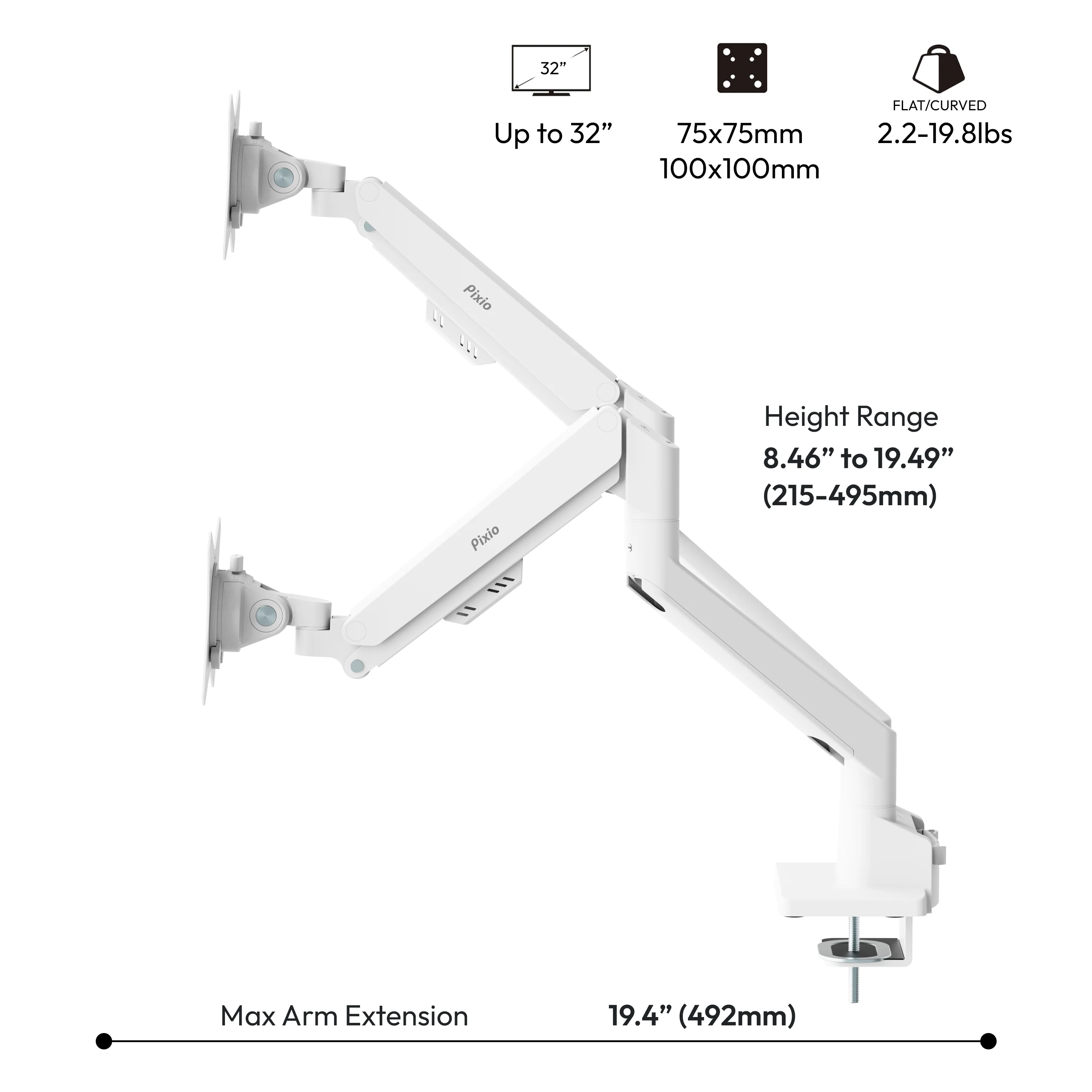 PS1D Wave Premium Dual Monitor Stand - Certified Refurbished - Image 10